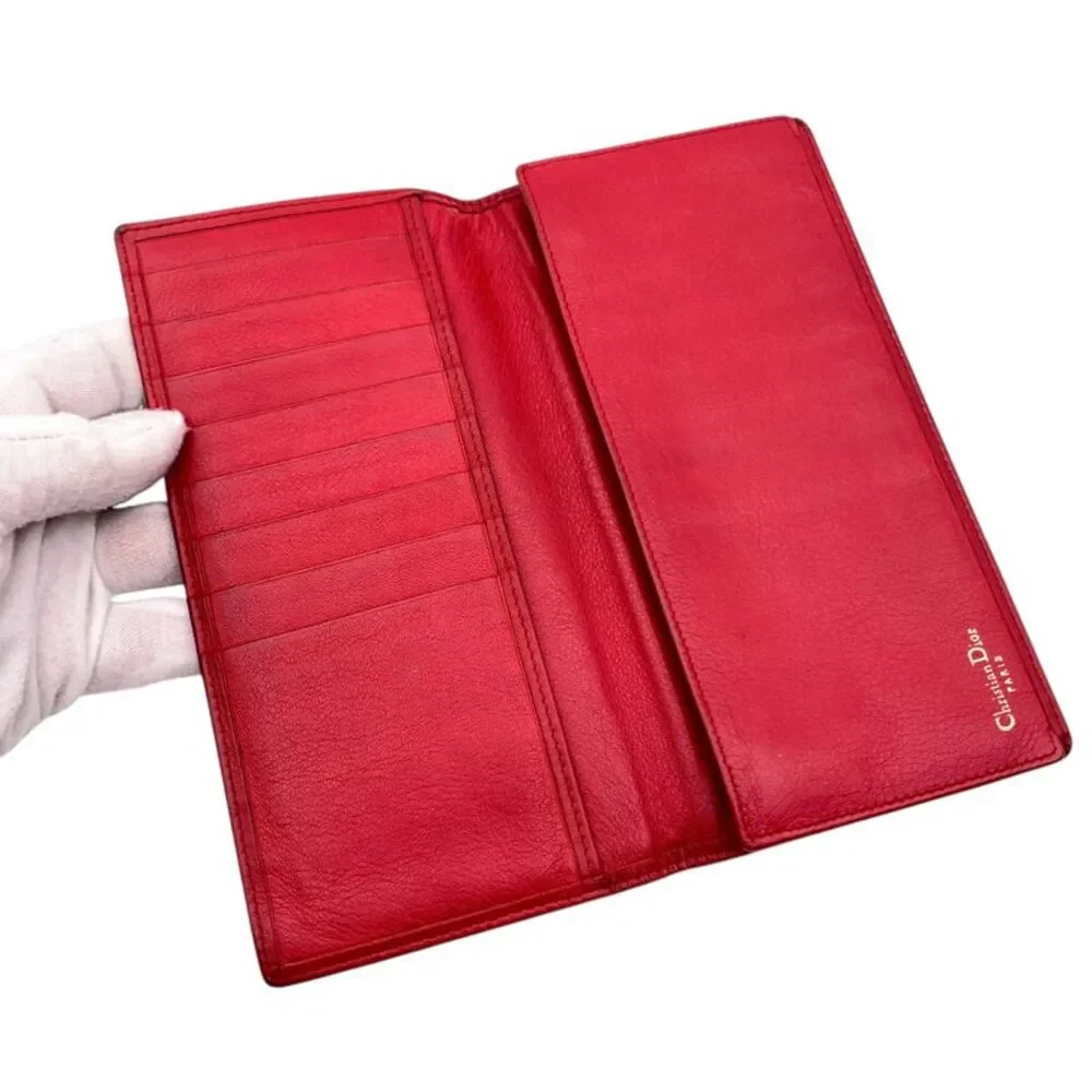 Dior Vintage Leather Wallet Embossed CD logo